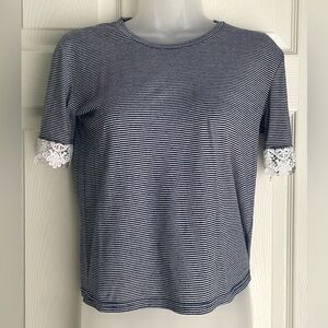Poof Girl Kids T-Shirt Navy Blue/White